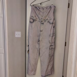 Wild Fable Lavender Strapless Denim Jumpsuit